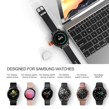 Mini Hordozható Utazási Órát Töltő Samsung Galaxy Watch4/Watch3/Aktív/Active2 Mágneses USB-s Vezeték nélküli Töltő