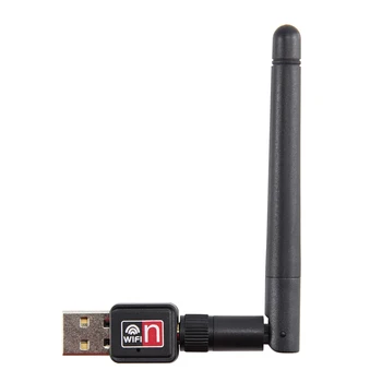 Mini USB 150M 150Mbps Vezeték nélküli LAN Adapter 802.11 b/n/g WiFi w/ 2dBi Antenna Hordozható Home Office Vezeték nélküli Hálózati Kártyák