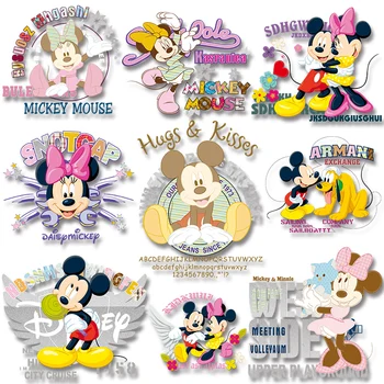 Minnie Mickey Disney Rajzfilm Termikus Transzferek Matricák Javítás Hő Vinil-Vasalási Dekor Matricák Foltok ruházat