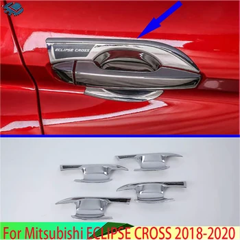 Mitsubishi ECLIPSE KERESZT 2018-2020 Autó Tartozékok ABS Króm Kilincs Tál Fedelét Kupa Üreg Trim Helyezze be a Fogási Fröccsöntés
