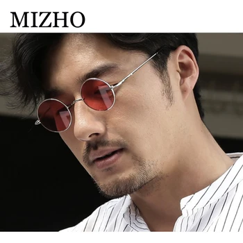 MIZHO 2022 vintage Fém napszemüvegek Nők, Márka, Design Punk Sárga Szemüveg Piros Kerek Férfi Napszemüveg Polarizált, UV-Védelem