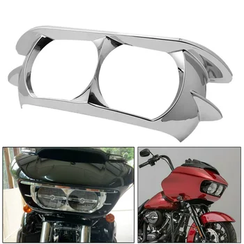 Motoros Chrome Fényszóró Fényszóró Berendezés Fedelét Keret Mogorva Külső A Harley CVO Út Glide FLTRX Különleges FLTRXS a 2015-2020 közötti 2019