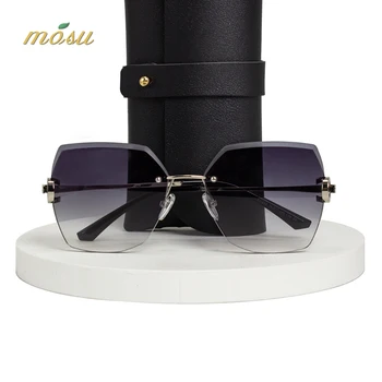 MS Márka Tervezője Új Női Napszemüveg Divat Gyémánt Keret nélküli Női Veterán Női napszemüvegek oculos UV400