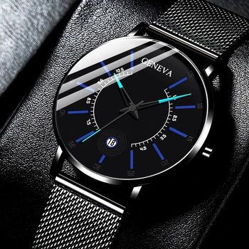 Módon Uhren 2021 Luxus Mód Herren-Business Watch Ultra Dunne Dunne Edelstahl Háló Gurtel Quarz Armbanduhr Reloj Hombre