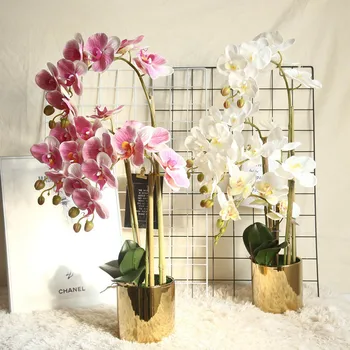Nagy latex 3D nyomtatás Orchideák, fehér művirágok kezét érzem, szimuláció orchidea virág a haza esküvői dekoráció flores