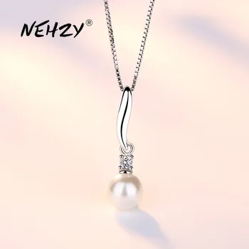 NEHZY 925 sterling ezüst új női divat, ékszerek, magas minőségű kristály cirkon gyöngy medál nyaklánc hossza 45CM