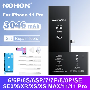 NOHON Telefon Akkumulátor iPhone 11 Pro 6 7 8 6 Ráadásul a Nagy Kapacitású Replacment Akkumulátorok iPhone X XR XS MAX SE 2020 Volta