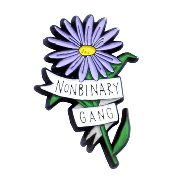 Nonbinary Banda Nem minden bandák lány banda - genderqueer virág Zománc Pin