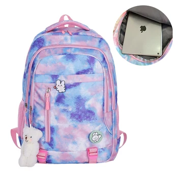 Nylon Iskolai Hátizsák Lányoknak Gradiens Színes Ceruza Esetek Nagy Kapacitású Bőrönd táska Utazási Női Luxus Laptop Táska M134