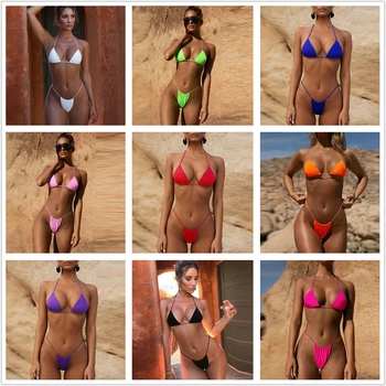 Női fürdőruha 2021 Női micro bikini Szexi Bikini szett Nők strand fürdőruha Női meghatározott Fürdőruha nő 2 db