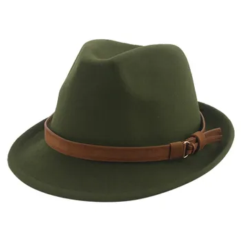 Női kalapok Fedora Téli Kalap Felső Gyapjú Khaki Zöld, Fekete Jazz Caps Uraim Kalapok a Férfiak Pamelas Y Tocados Para Bodas