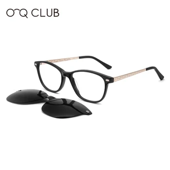 O-Q CLUB Design Napszemüveg Polarizált Mágneses csiptetős Szemüveget Férfiak Nők Rövidlátás Receptet Tér Szemüveg Keretek FG1113