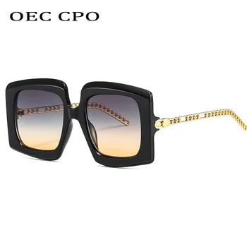 OEC CPO Új, Egyedi Fekete Négyzet Napszemüveg Nők Túlméretes Crystal Keret, Nap Szemüveg Női Retro Árnyalatok Party Szemüveg UV400