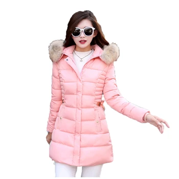 parka kabát női M-3XL plus size rózsaszín, piros, szürke 2019-es őszi téli új koreai hosszú ujjú kapucnis divat meleg ruházat JD579