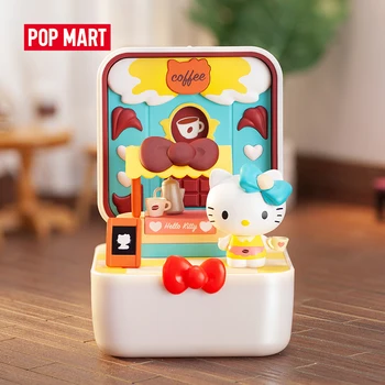 POP MART Hello Kitty Élelmiszer Város Swries Jelenetről Állítsa be a Sorozat Vak Doboz Aranyos Baba, Születésnapi Ajándék Gyerek Játék