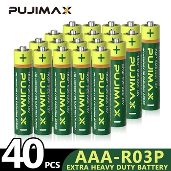 PUJIMAX 40Pcs 1,5 V-os Szén-Cink Akkumulátor AAA Eldobható Száraz Akkumulátor A Kamera, Rádió, Játékok, Háztartási Megfelelő Kombináció Akkumulátor