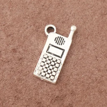 RAINXTAR Divat Vintage Telefon Alakú Ötvözött Ékszerek DIY Varázsa 10*22mm 20db AAC1042