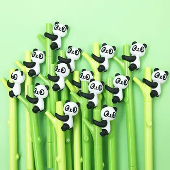 Rajzfilm Cuki Panda Bambusz Zselés Toll 0.5 mm, Fekete, Műanyag Semleges Toll Kawaii Írószer-Ajándék Hivatal Iskolai felszerelés