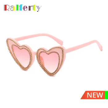 Ralferty Női Napszemüveg Tervező Szív Alakú Rózsaszín napszemüveget a Nők 2021 Trend Luxus Kristály Rhinstone Árnyalatok Y9206