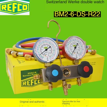Refco nyomásmérő BM2-6-DS-R22 / R410AR32 klímaberendezés Hűtőközeg Táblázat
