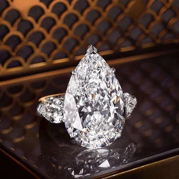 Romantikus Luxus vízcsepp Körte Alakú, Aranyozott Gyűrű Női Divat Ékszerek 925 Ezüst Gyűrű Női Eljegyzési Ajándék KOFSAC