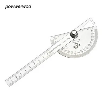 Rozsdamentes Acél 180 fokos Egyszerű szögmérő Mérési Uralkodó