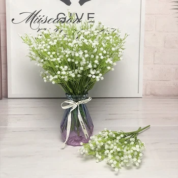 Rusztikus zöld fű mantianxing dekoráció mesterséges virág baba levegőt, műanyag virág, esküvői haza dekoratív DIY növény