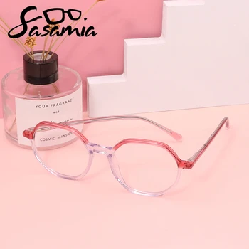 SASAMIA Hölgy, Szemüveg Keret, Patchwork Ovális Design Nők Optikai Rövidlátás/Olvasó Szemüveg Keret Receptet Szemüveg Keretek