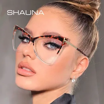 SHAUNA Anti-kék Fény a Nők Macska Szem, Szemüveg Keret Márka Tervezője Túlméretezett Optikai Szemüveg Keretek