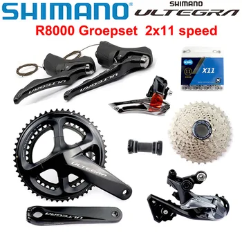 Shimano ULTEGRA R8000 2x11 sebesség Groepset Országúti kerékpár Groupset 11v Út Kerékpár Derailleurs Váltó KAR Mechanikus Felni Fék