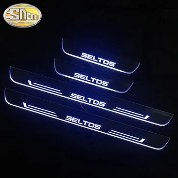 SNCN Vízálló Akril Mozgó LED Üdv Pedál Papucs Lemez Pedál Ajtó Küszöb Út Fény Kia Seltos 2020 - 2021
