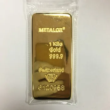 Svájci Arany, Bár Szimuláció 1000 g Town House Arany Szilárd Tiszta Réz Bevonatú Arany aranyrög arany modell aranyrúd, Arany Érme