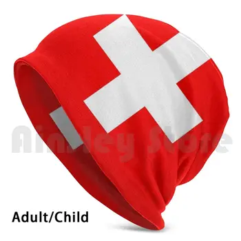 Svájci Zászló Beanie Fedezeti Kap DIY Nyomtatás Párna Svájci Zászló Zászló Svájc Zászlós Nemzeti Büszkeség Télikabát, Piros, Fehér