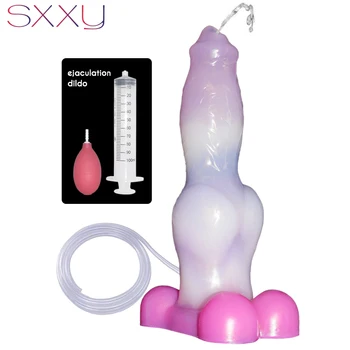 SXXY Spriccelős Szórakoztató Ló Vibrátor Reális Ejakuláció Kanos Állat Pénisz Izzó Fecskendő tapadókorong Anális Játékok Fétis Szex Shop