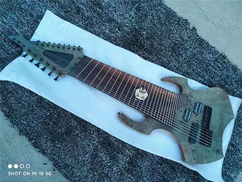 Személyre szabott 18 húros elektromos gitár egyedi fa daganat furnér, mahagóni xilofon test ingyenes szállítás