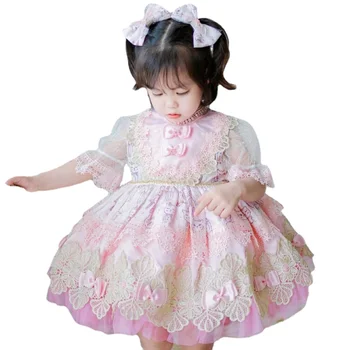 Személyre szabott nyári lány hercegnő ruha macska Lolita ruha csipke szülinapi ruha spanyol gyermekek viselnek