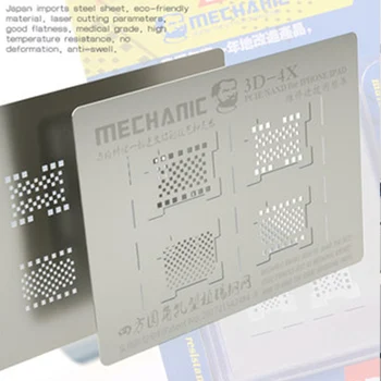 SZERELŐ 3D-s Groove Reballing Stencil 3D-4X Merevlemez-NAND PCIE Stencil a Telefon XR XS max XS X 8P 8 7P 7 6sP 6P iPad 2/3/4