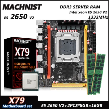Szerelő X79 Alaplap Meghatározott Kit Xeon E5 2650 v2 LGA 2011-es Processzor, valamint DDR3 1333MHz Memória RAM 2db*8=16 GB kétcsatornás
