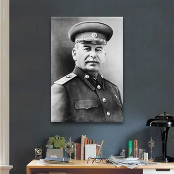 Sztálin-Portré Minimalista Művészeti Vászon Poszter Nyomtatás Ábra festés, Fekete Fehér Fal Kép Modern lakberendezési
