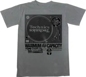 Technics 1200 T-shirt, DJ, T-Shirt, Zene, Dee Jay, Turntablism, Hip-Hop, Szürke