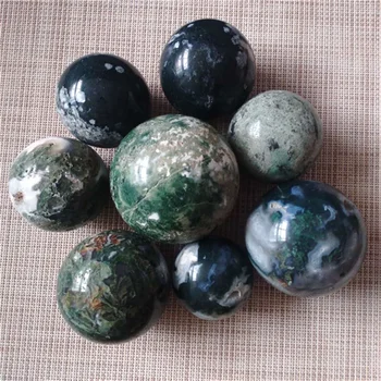 Természetes kristály moha achát labdát kvarc szféra gyógyító kő otthoni dekoráció