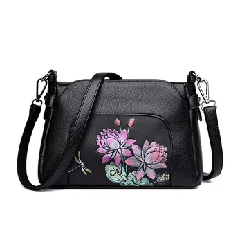 Tervező Luxus Női Bőr Kézitáskák Pillangó Virág Mintás Női Váll Kors Messenger Bags Női Totál Karmai