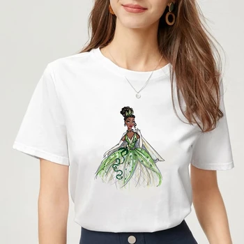Tiana Hercegnő Női póló Disney Hercegnő, a Béka Esztétikai Rövid Ujjú Meleg Eladási Vetement Divat Vintage Tshirt
