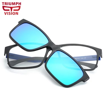 TRIUMPH LÁTOMÁS Annyira Cool Mágnes Adszorpciós Napszemüveg Minőségi TR Fény napszemüvegek férfi Polarizált Vezető Objektív Tükör Árnyalatok