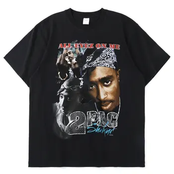 Tupac 2Pac Amaru Shakur Asual Utcai Viselet Férfi Divat Hip Hop Rap Sztár Klassz póló, Rövid Ujjú Pamut Póló Felső Vintage Póló