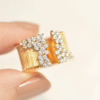 UILZ Luxus Női Fehér Cirkon Kő Gyűrű, Arany Színű Nagy Eljegyzési Gyűrű Varázsa Kristály Kerek jegygyűrűt a Nők