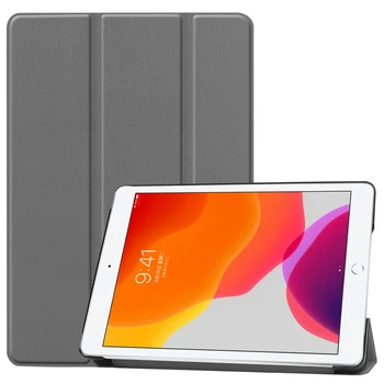 Ultra Vékony PU Bőr tok iPad 10.2 hüvelyk 2019 7. Generációs Tablet + Toll Tri-Fold Automatikus Alvó Ébred