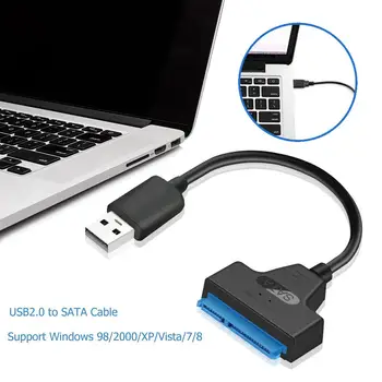 USB 2.0 SATA 22Pin Adapter Réz Drót Mag, ABS Átalakító Kábel, 2,5 hüvelykes SSD-Merevlemez-Meghajtó Alkalmazni 2,5 hüvelykes HDD