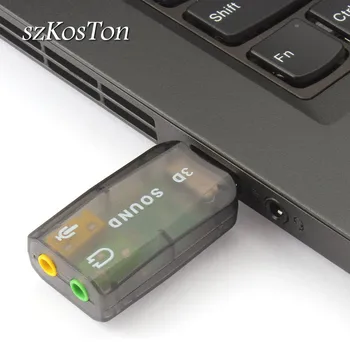 USB Audio Adapter 2.0 USB hangkártya Külső Átalakító Adapter 3,5 mm-es Fülhallgató MIKROFON A Mikrofon Számítógép, PC, Notebook