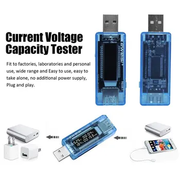 USB-Jelenlegi Feszültség Kapacitás Teszter Töltő Kapacitás Plug and Play Power Bank Aktuális Érzékelő Feszültség Mérő Monitor